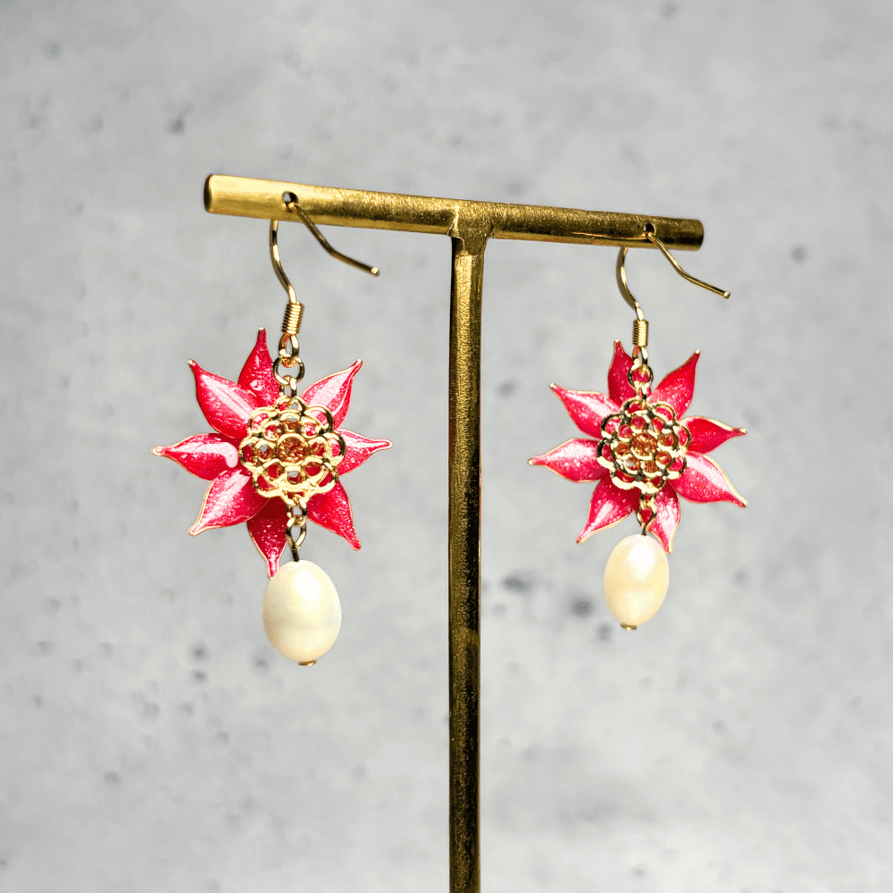 【ポインセチア】ピアス /一輪/レッド/クリスマス/金属アレルギー対応/サージカルステンレス/冬の新作/受注生産 | 10枚目